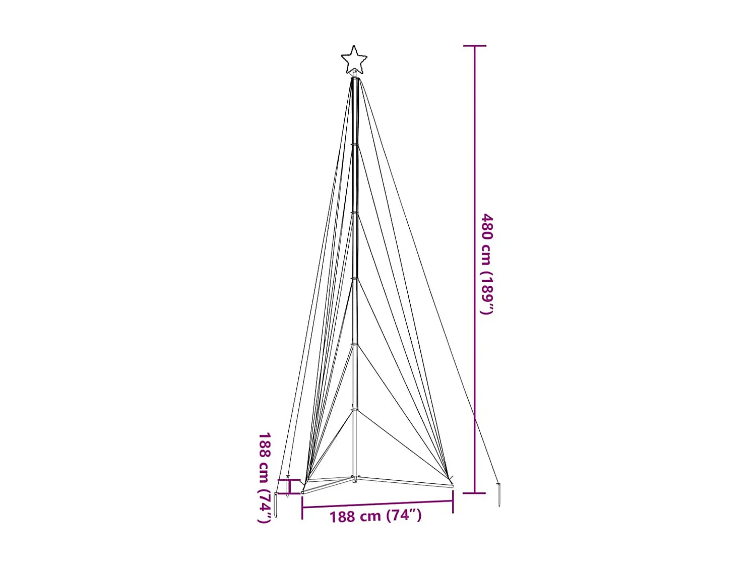 Sapin de Noël à LED 861 LED bleu 478 cm