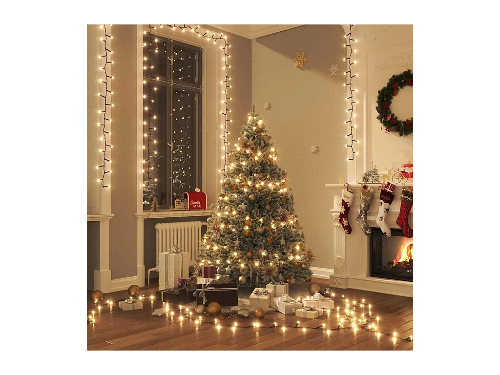 Guirlande à LED compacte avec 1000 LED Blanc chaud 25 m PVC