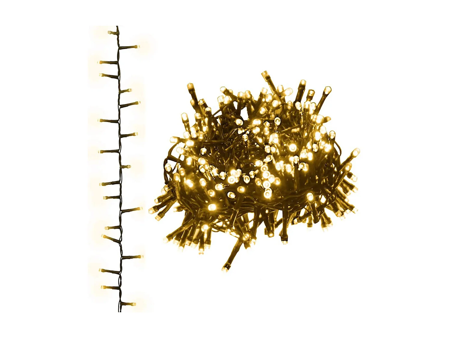 Guirlande à LED compacte avec 1000 LED Blanc chaud 25 m PVC