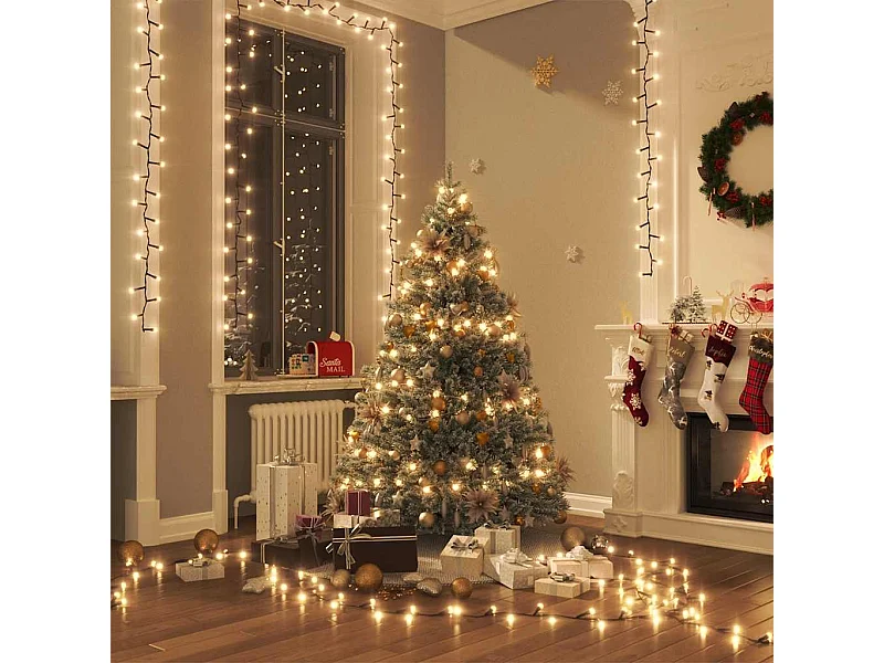 Guirlande à LED compacte avec 1000 LED Blanc chaud 25 m PVC