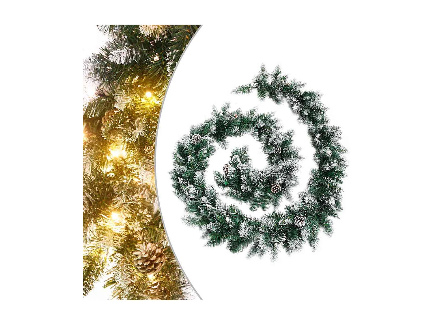 Guirlande de Noël avec lumières LED Vert 2,7 m PVC