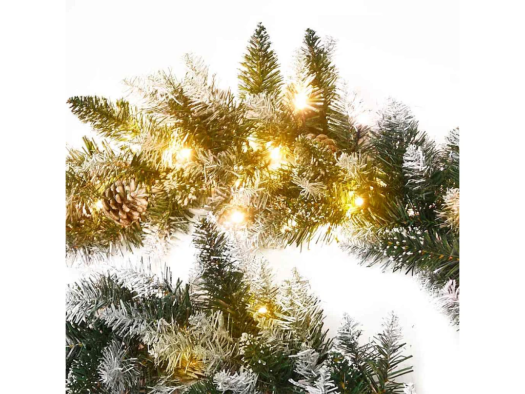 Guirlande de Noël avec lumières LED Vert 2,7 m PVC