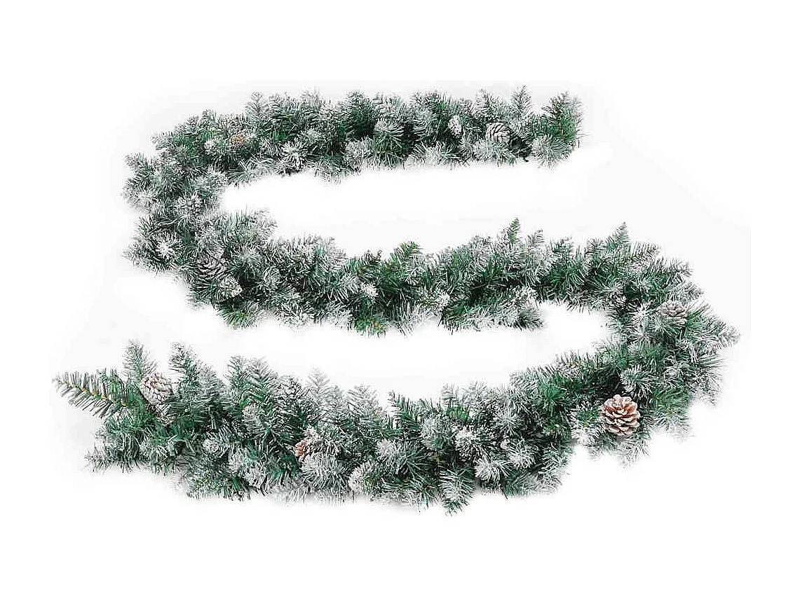 Grinalda de Natal com luzes LED 2,7 m PVC verde