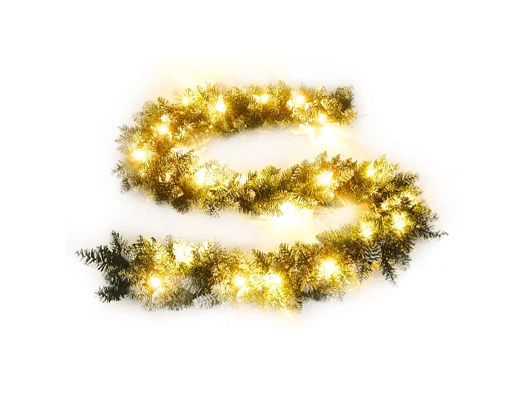 Kerstslinger met LED-lampjes 2,7 m PVC groen