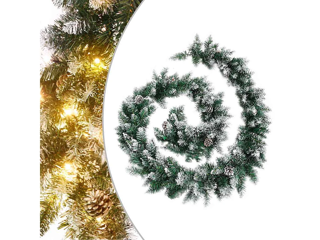 Kerstslinger met LED-lampjes 2,7 m PVC groen