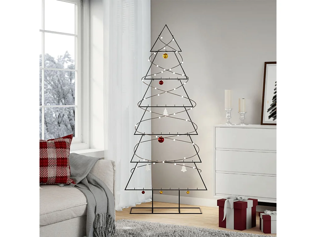 Metall-Weihnachtsbaum für Dekorationen Schwarz 180 cm