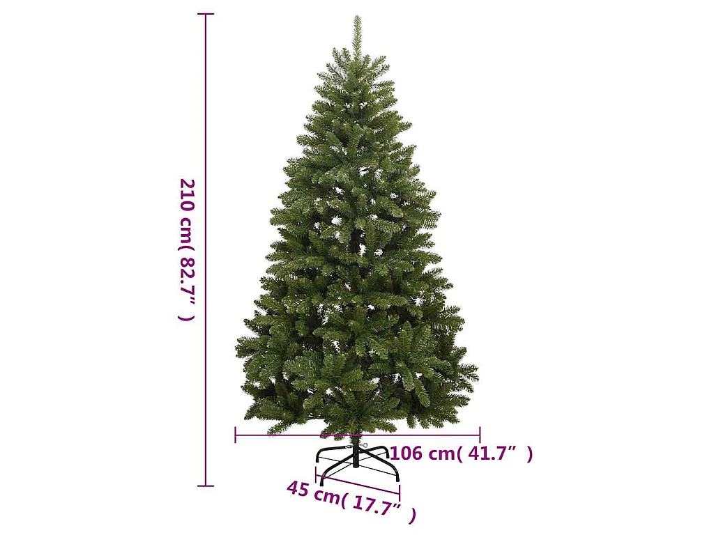 Sapin de Noël artificiel articulé 300 LED et boules 210 cm