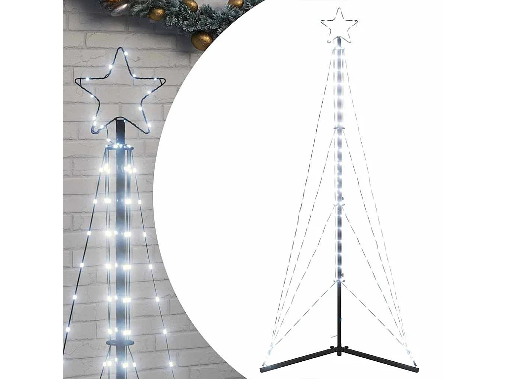 LED-kerstboom 363 LEDs koud wit 182 cm