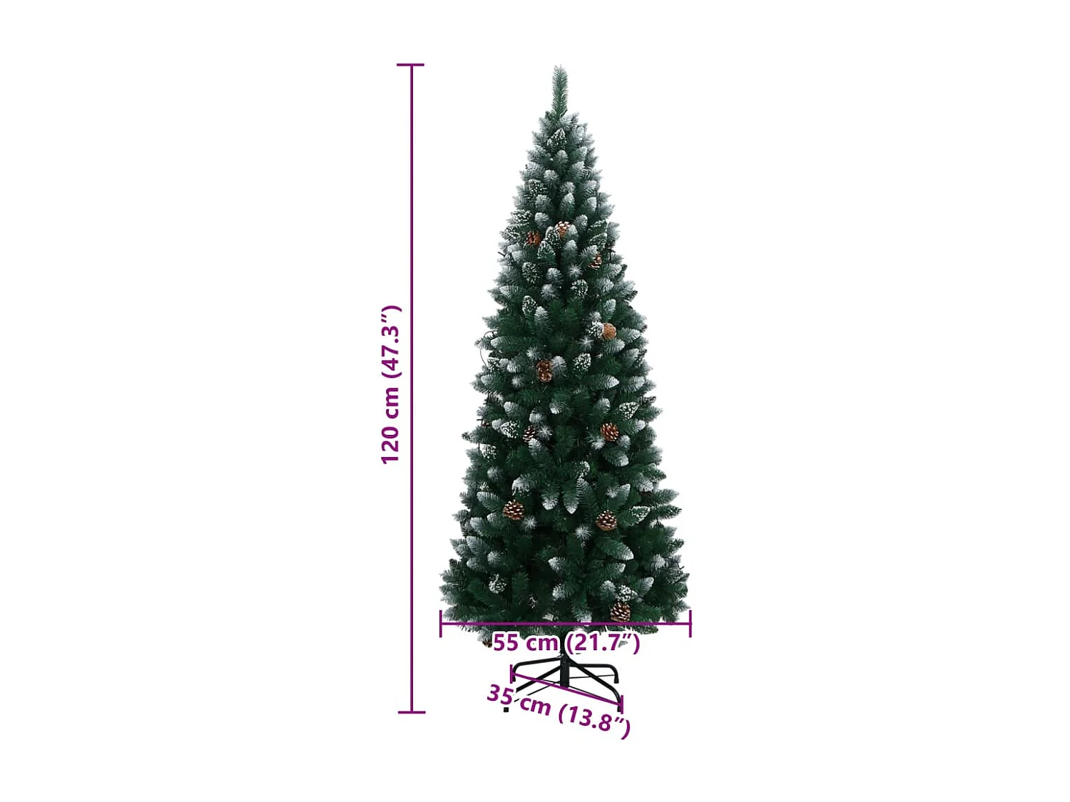 Künstlicher Weihnachtsbaum 150 LEDs 120 cm