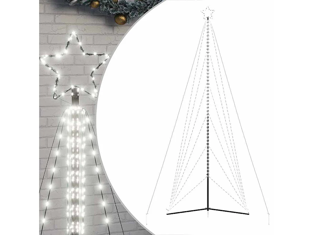 LED-kerstboom 861 LEDs koud wit 478 cm