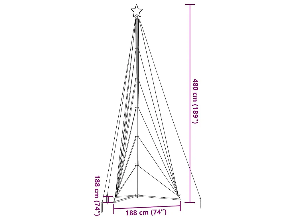 LED-kerstboom 861 LEDs koud wit 478 cm