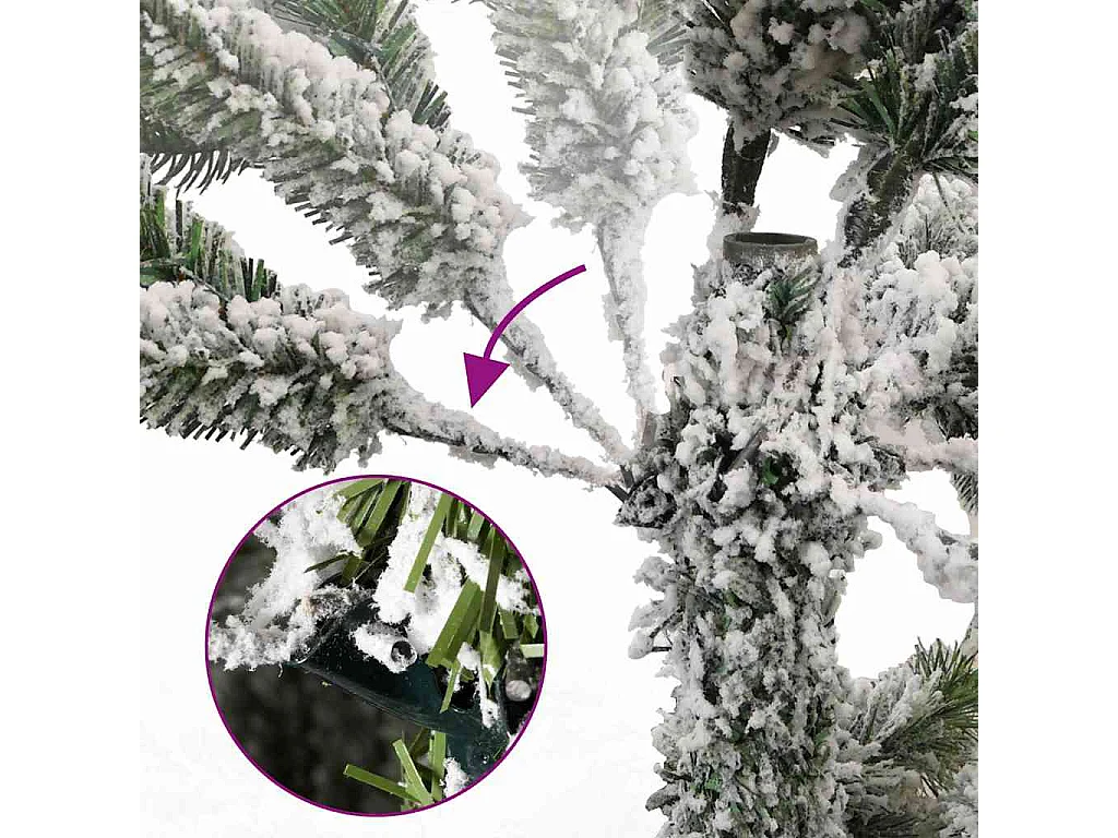 Árbol de Navidad artificial con bisagras 300 LED y bolas 180 cm