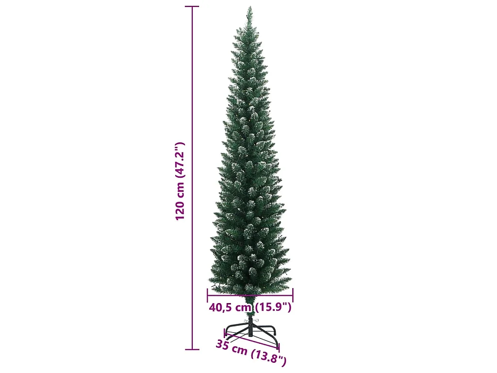 Kunstkerstboom smal met 150 LED's 120 cm