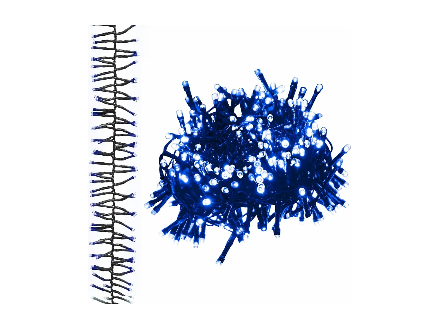 Cordão de luzes agrupadas 400 luzes LED 7,4 m PVC azul