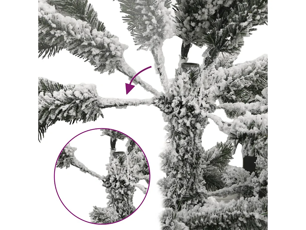 Sapin de Noël artificiel 300 LED et neige floquée 210 cm