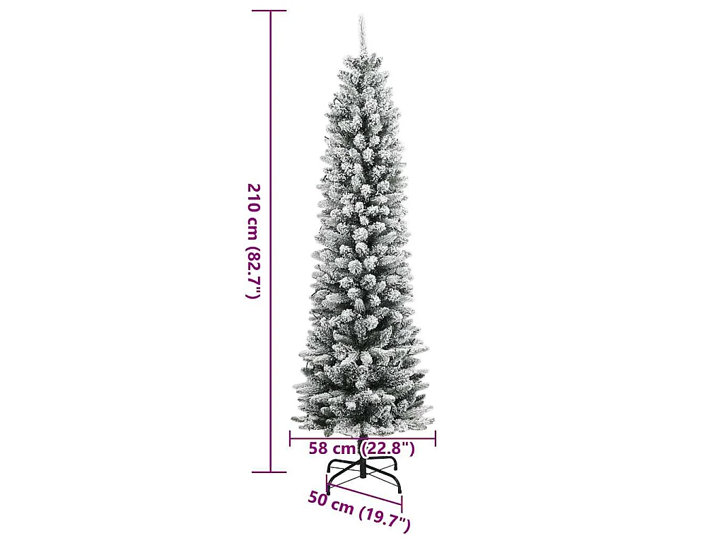 Sapin de Noël artificiel 300 LED et neige floquée 210 cm