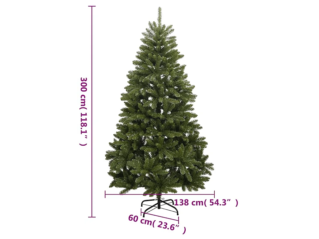 Künstlicher Weihnachtsbaum Klappbar mit Kugeln 300 LEDs 300 cm