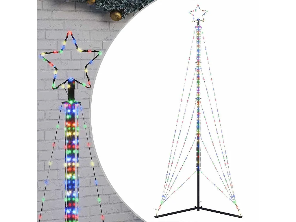 LED-kerstboom 525 LEDs kleurrijk 302 cm