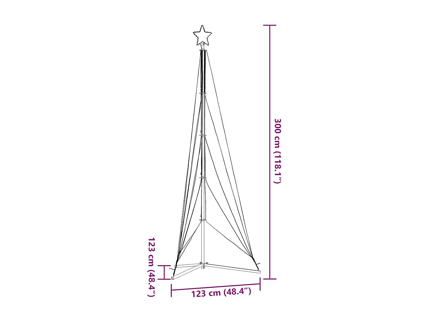 LED-kerstboom 525 LEDs kleurrijk 302 cm