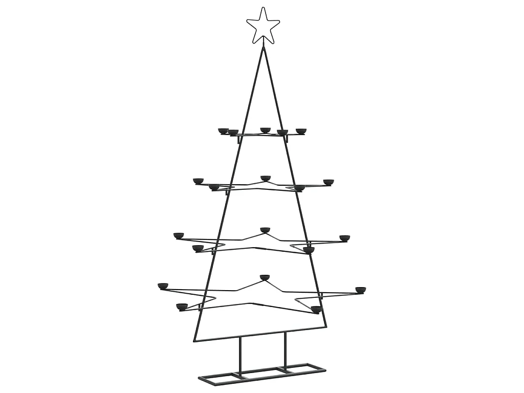 Kerstdecoratie kerstboom 140 cm metaal zwart