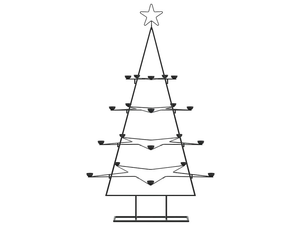 Kerstdecoratie kerstboom 140 cm metaal zwart