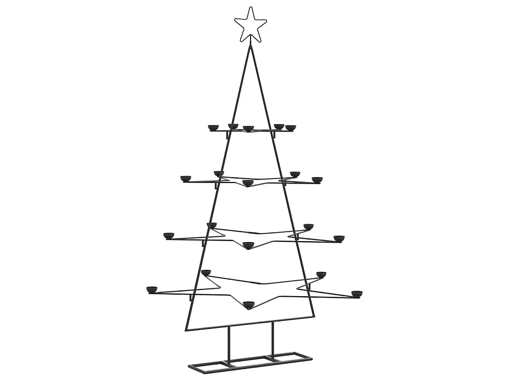 Kerstdecoratie kerstboom 140 cm metaal zwart