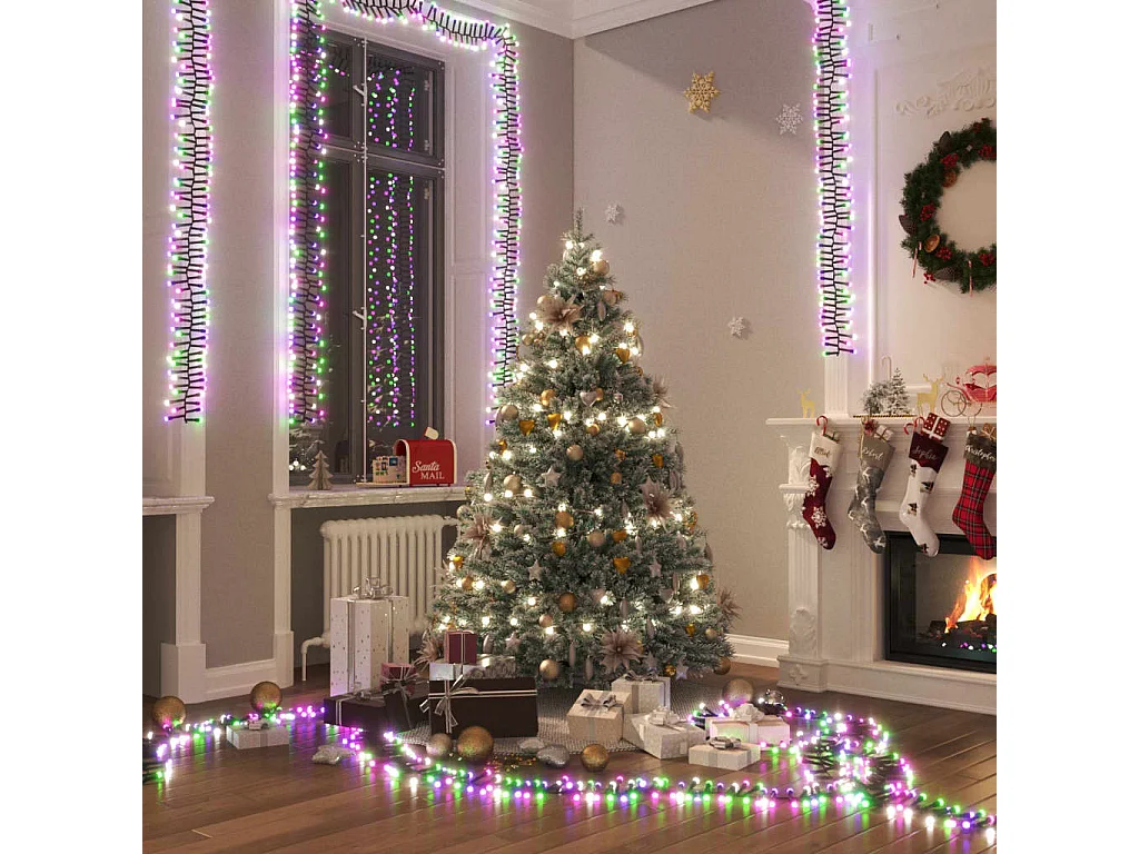 Guirlande à LED groupées 1000 LED Multicolore pastel PVC