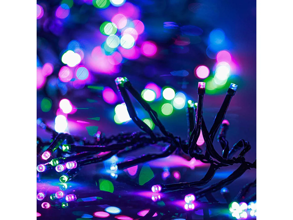 Guirlande à LED groupées 1000 LED Multicolore pastel PVC