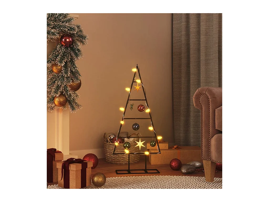 Kerstdecoratie kerstboom 60 cm metaal zwart