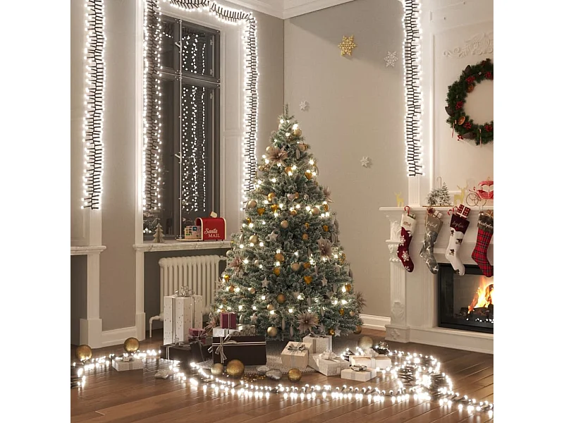 LED-Lichterkette mit 1000 LEDs Kaltweiß 11 m PVC