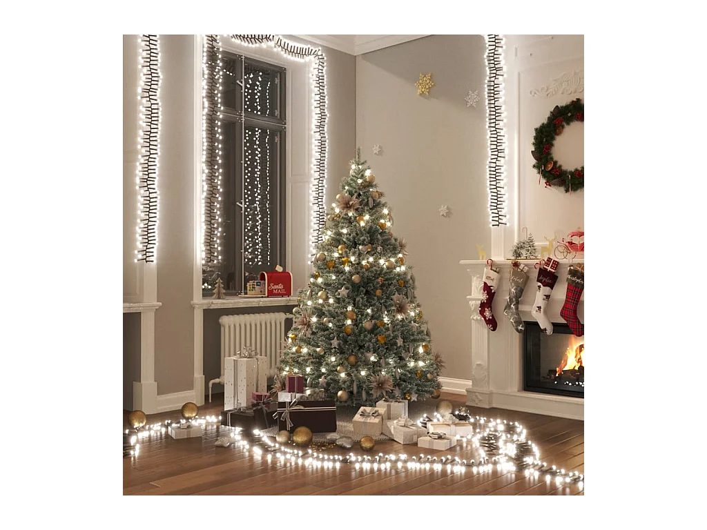 Guirlande lumineuse à LED groupées 3000 LED Blanc froid 23m PVC
