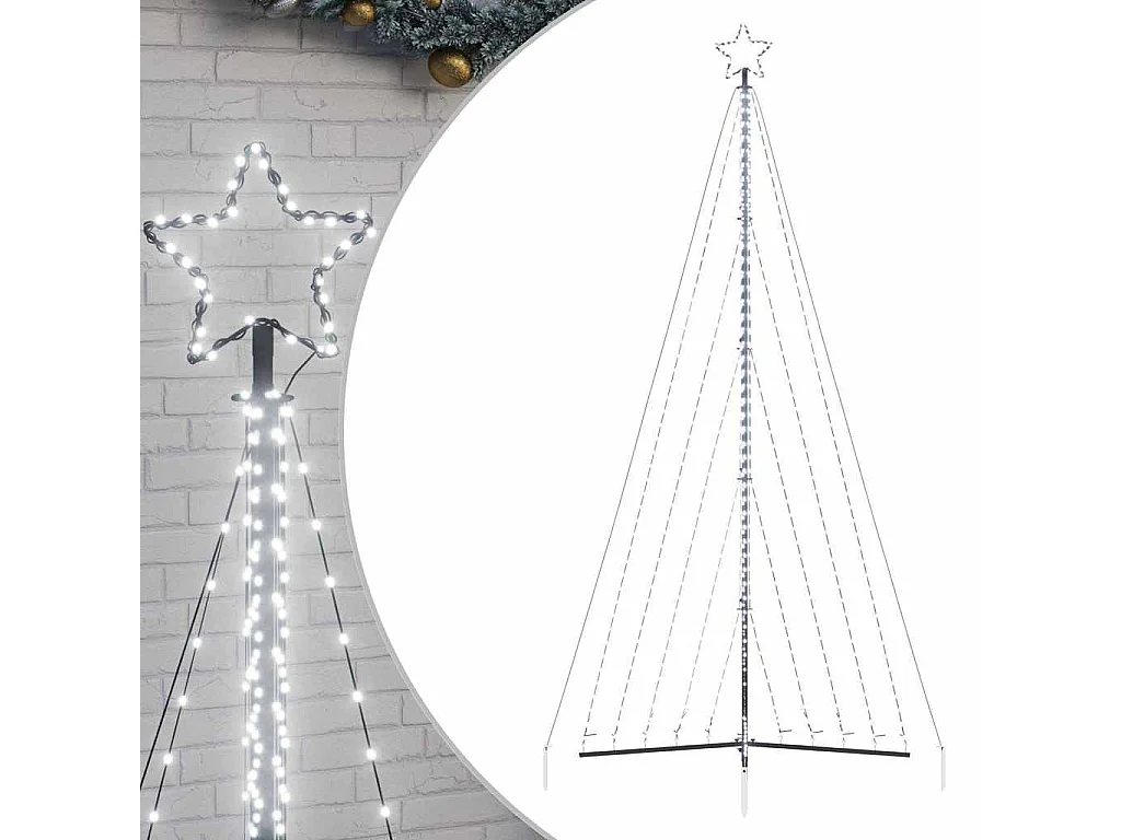 LED-kerstboom 570 LEDs koud wit 399 cm