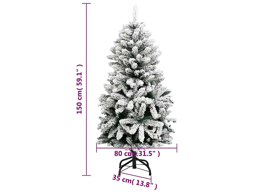 Árvore Natal artificial articulada c/ 150 luzes LED+bolas 150cm
