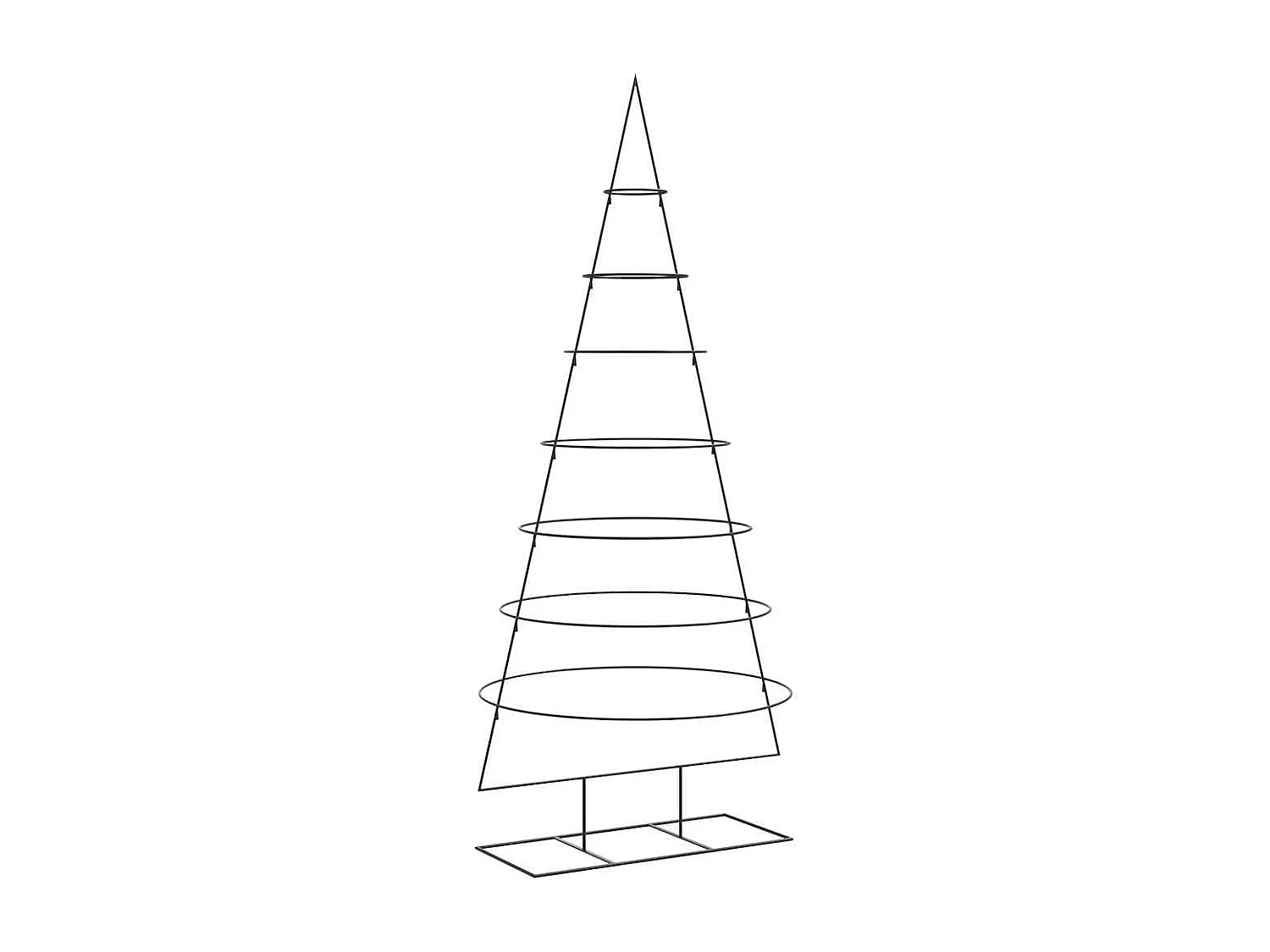 Kerstdecoratie kerstboom 210 cm metaal zwart