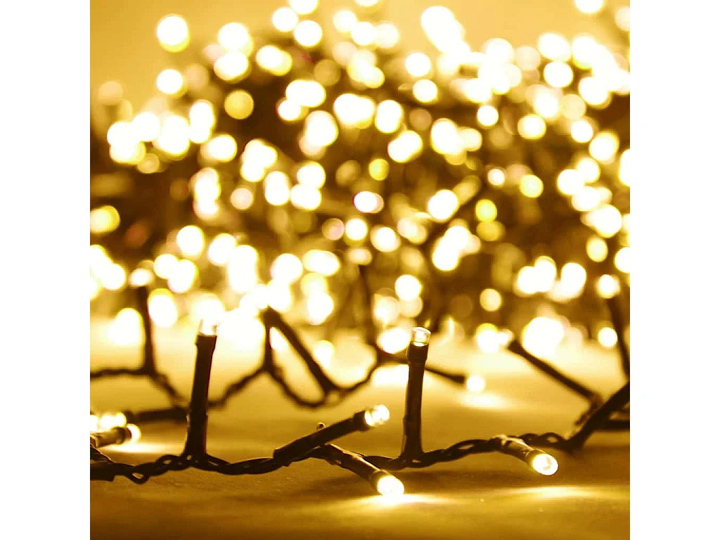 Cordão de luzes compacto 2000 luzes LED 45 m PVC branco quente