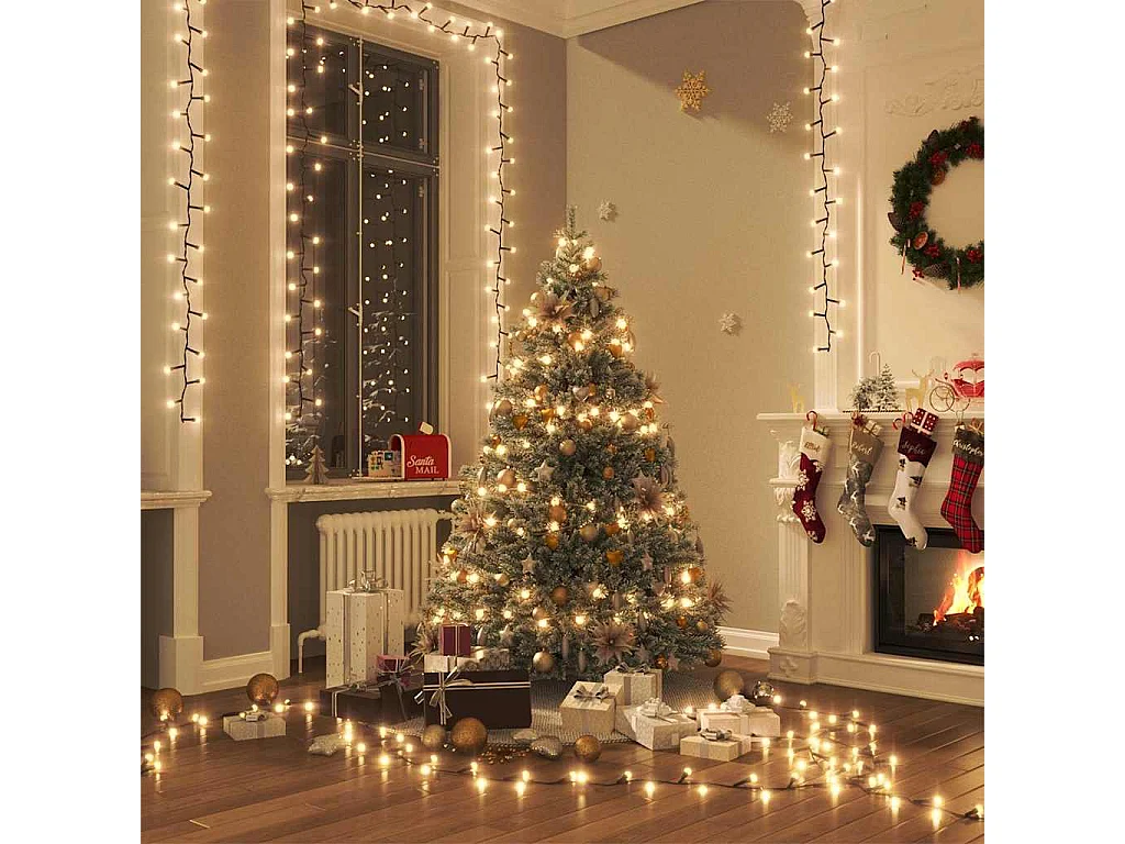 LED-Lichterkette mit 2000 LEDs Warmweiß 45 m PVC
