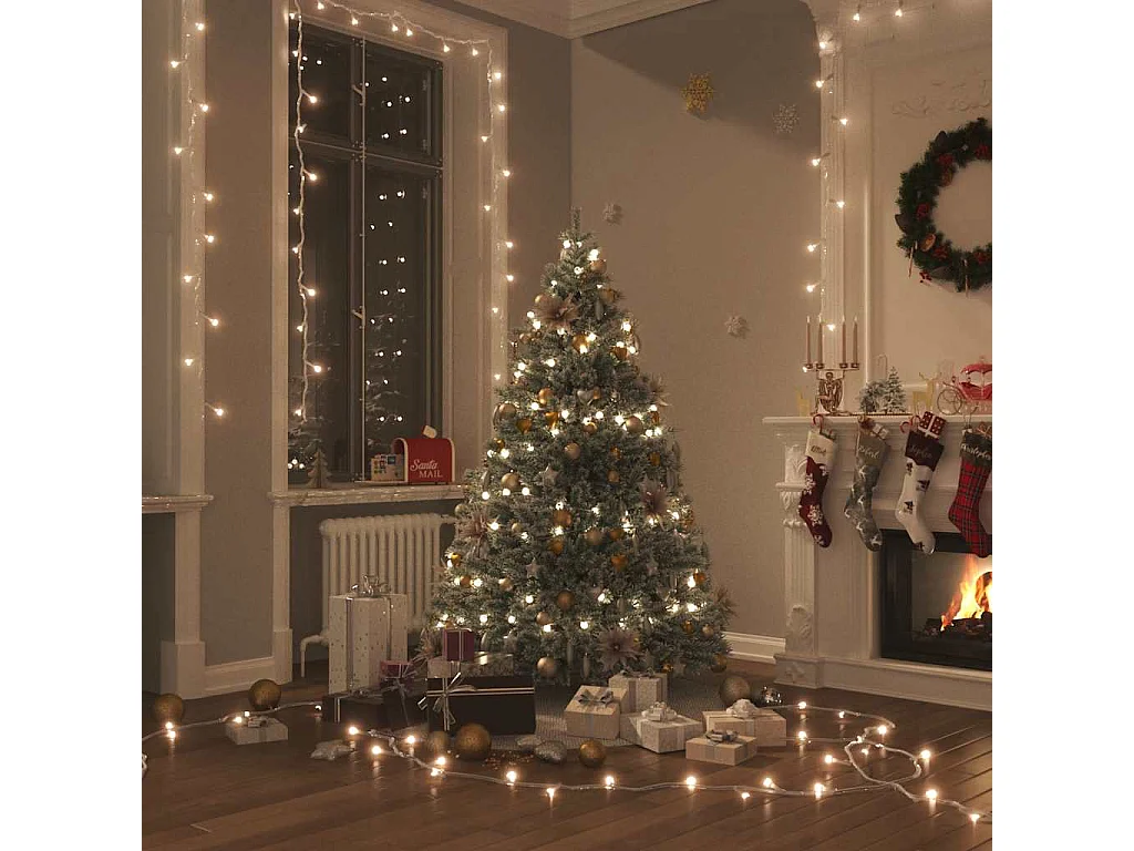 Guirlande LED avec 150 LED Blanc chaud 15 m PVC