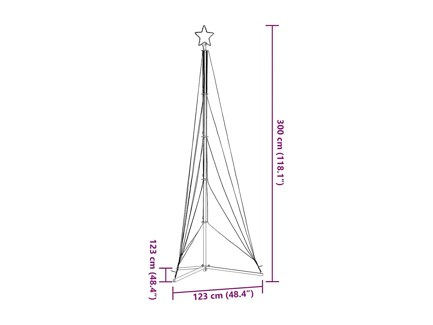 LED-kerstboom 525 LEDs warm wit 302 cm