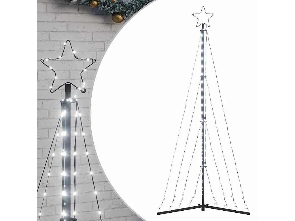 LED-kerstboom 339 LEDs koud wit 182 cm