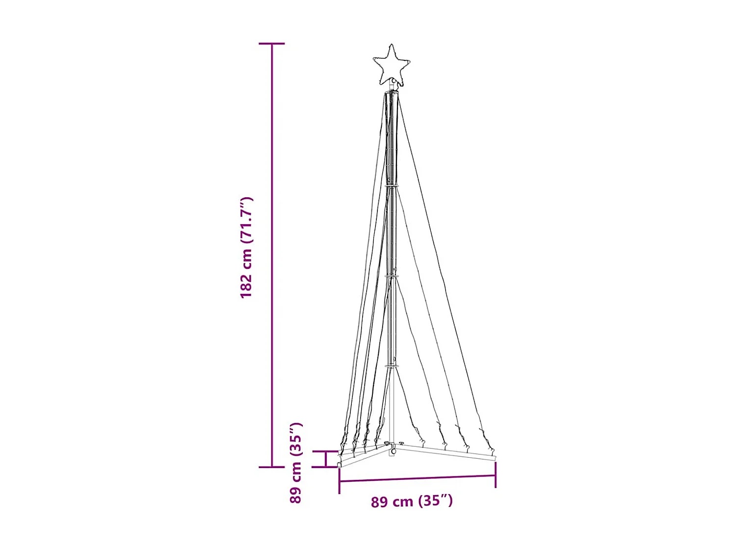 LED-kerstboom 339 LEDs koud wit 182 cm