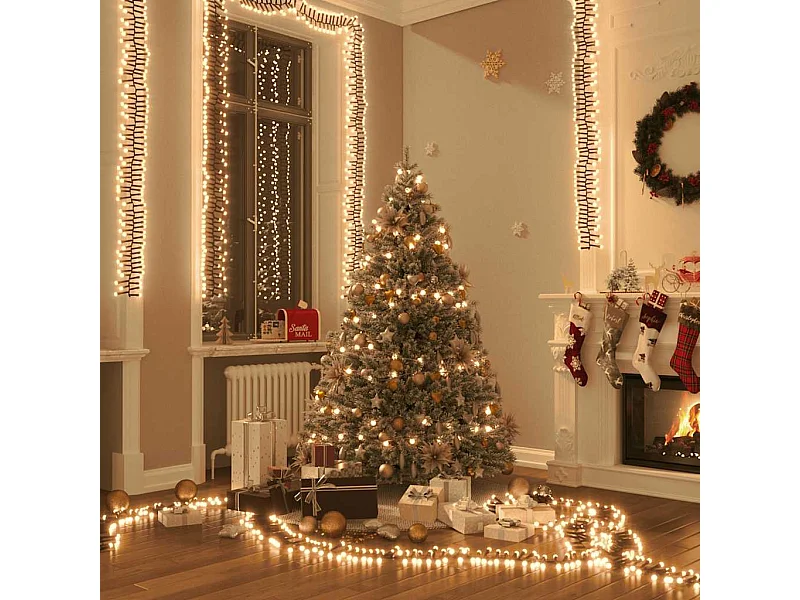 Gruppo Stringa LED con 3000 Luci LED Bianco Caldo 23 m PVC