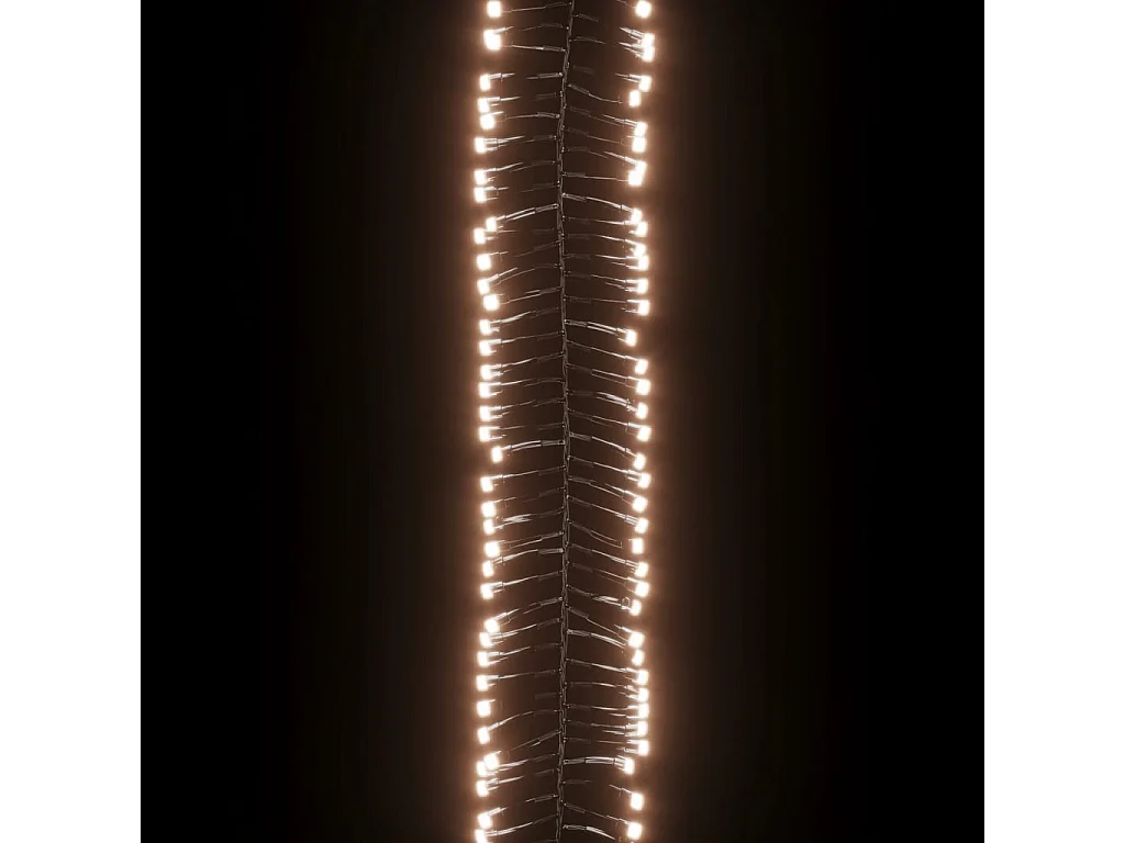Cordão de luzes agrupadas 3000 luzes LED PVC branco quente