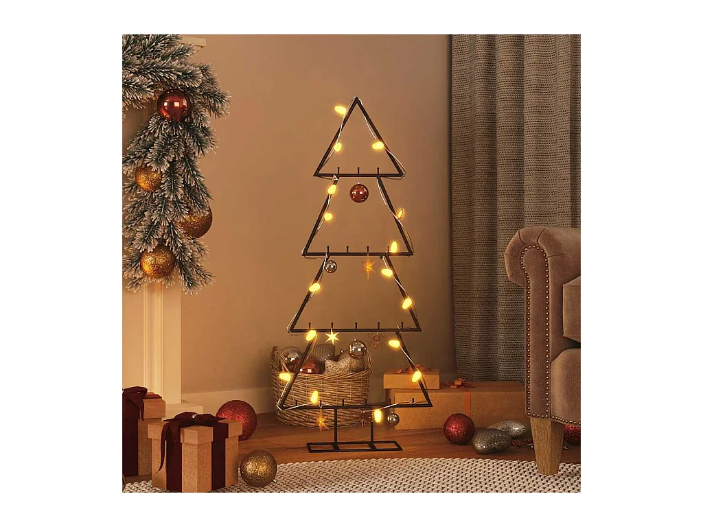 Metall-Weihnachtsbaum für Dekorationen Schwarz 125 cm