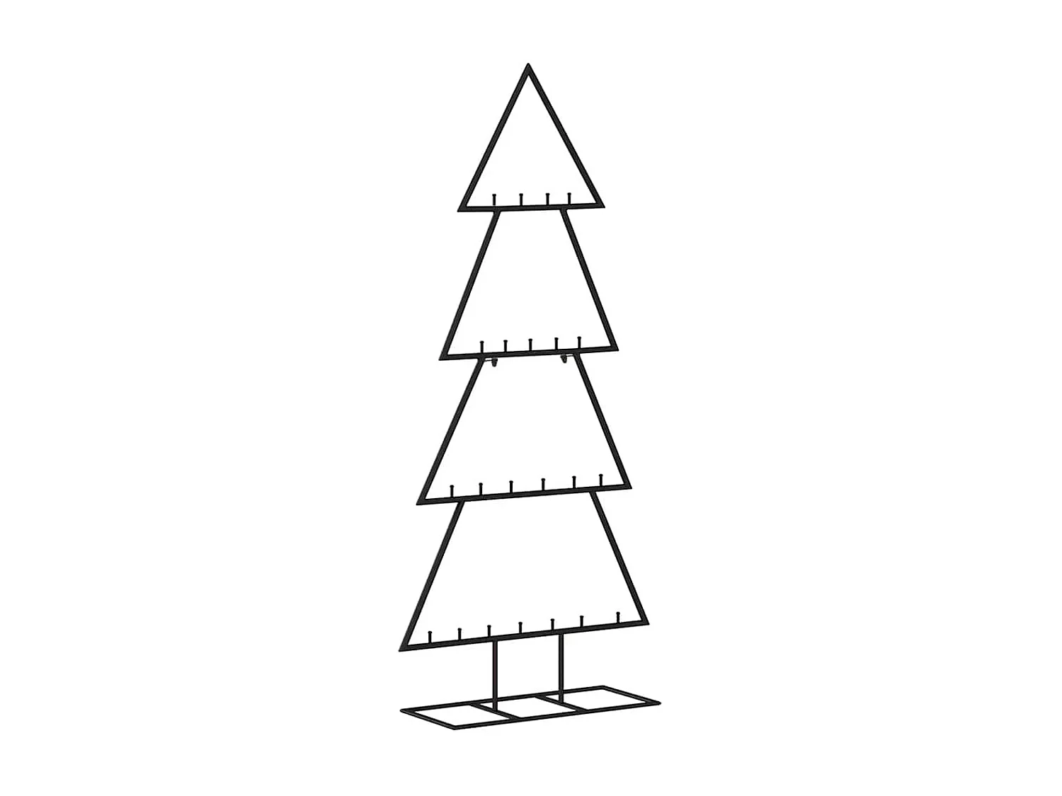 Metall-Weihnachtsbaum für Dekorationen Schwarz 125 cm