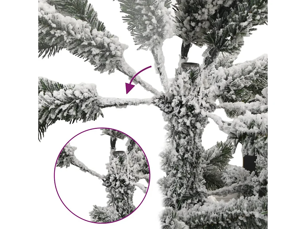 Sapin de Noël artificiel 300 LED et neige floquée 180 cm