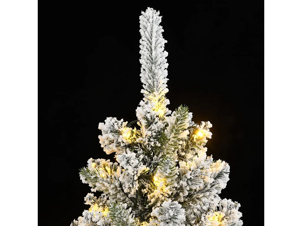 Árbol de Navidad artificial con 300 LED y nieve flocada 180 cm
