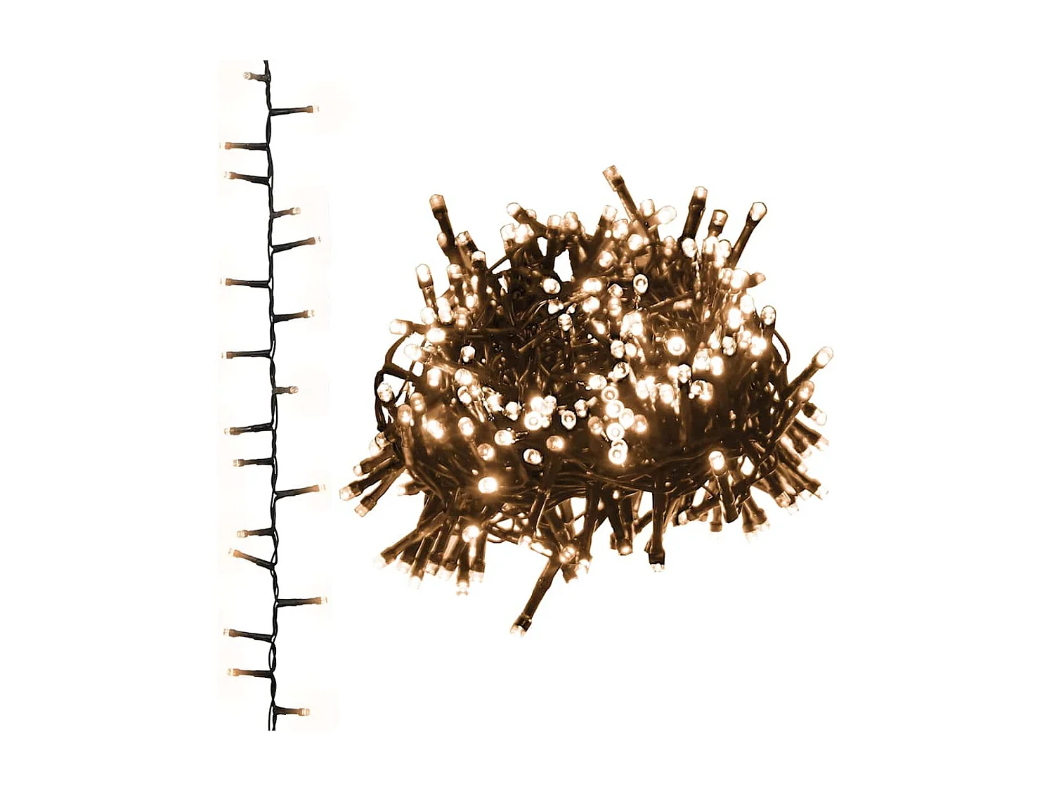 Guirlande à LED compacte avec 400 LED Blanc chaud 13 m PVC