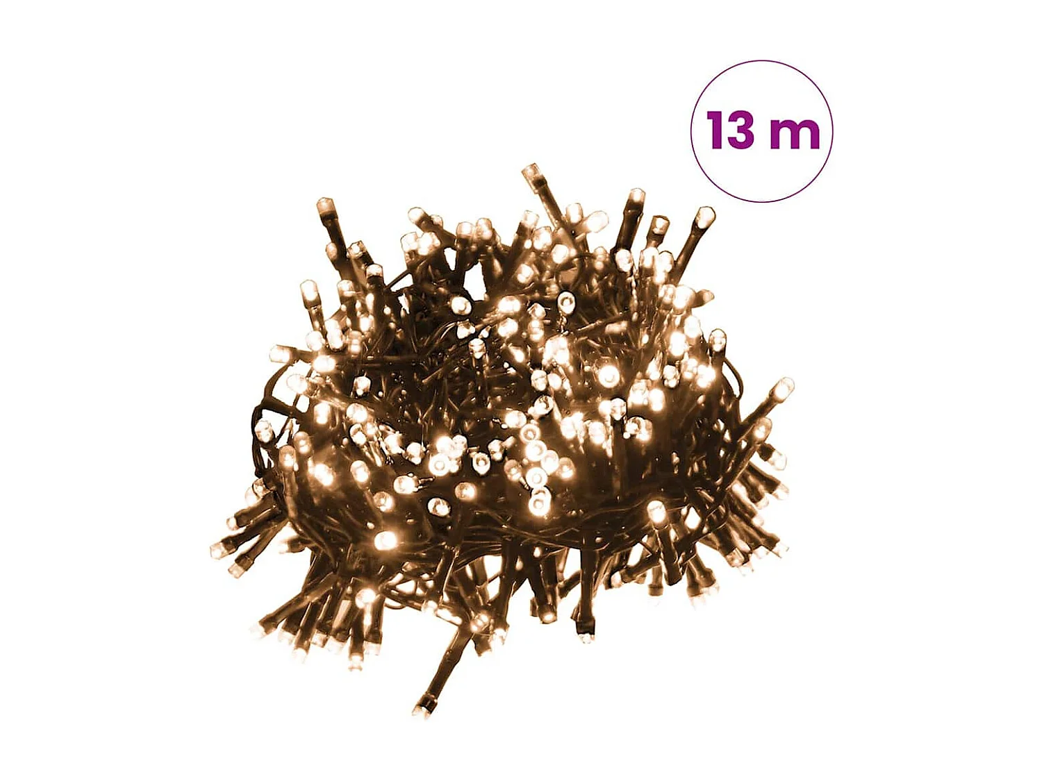 Guirlande à LED compacte avec 400 LED Blanc chaud 13 m PVC