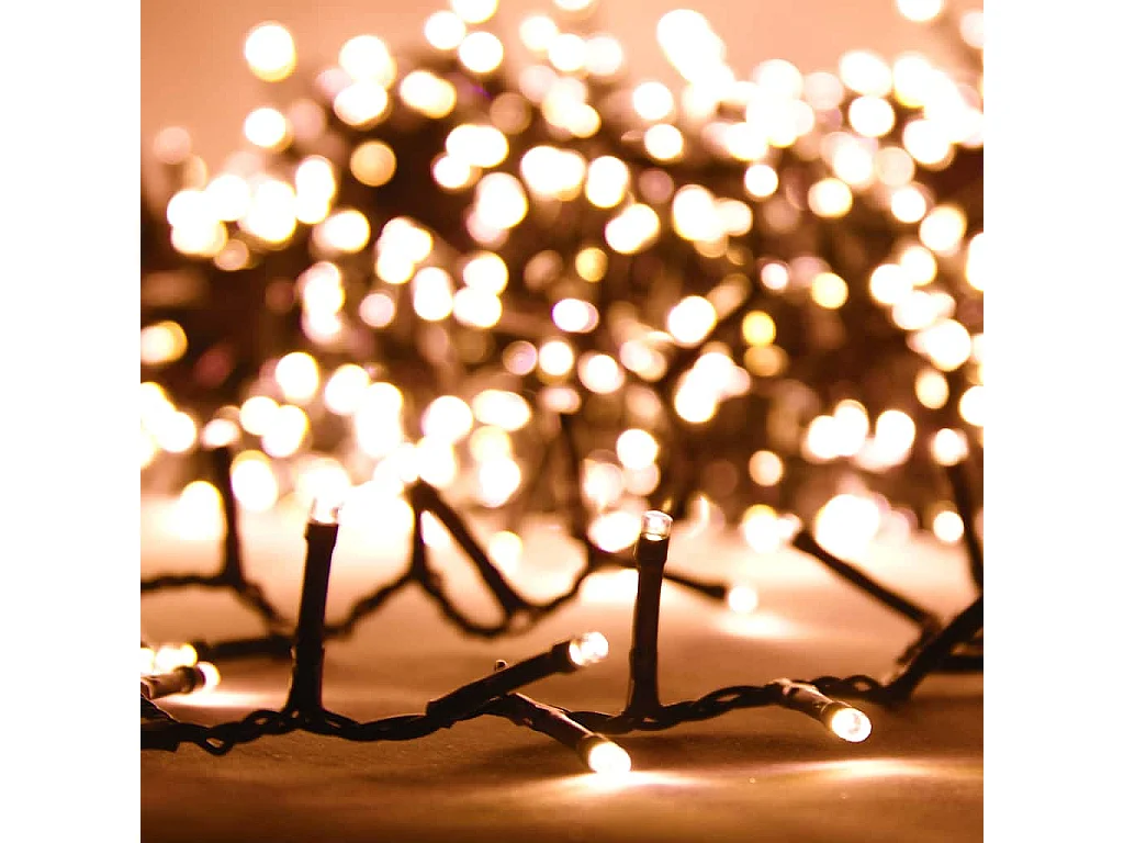 Guirlande à LED compacte avec 400 LED Blanc chaud 13 m PVC
