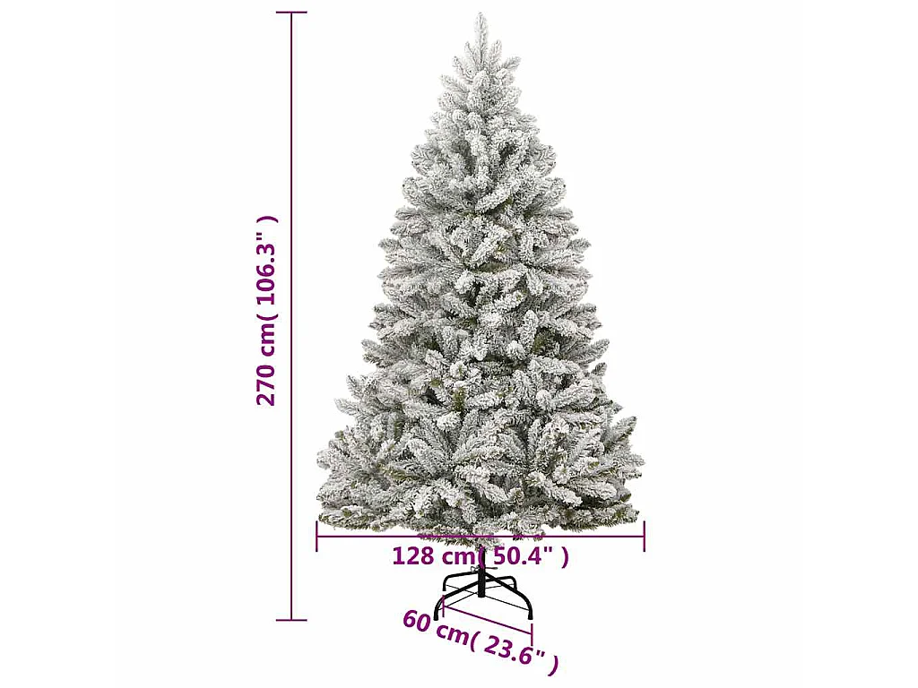 Sapin de Noël artificiel articulé 300 LED et boules 270 cm